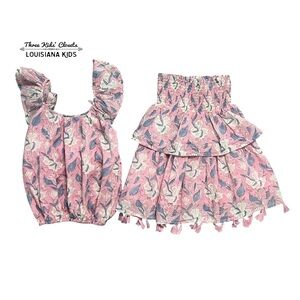 Pink Floral Matching Set